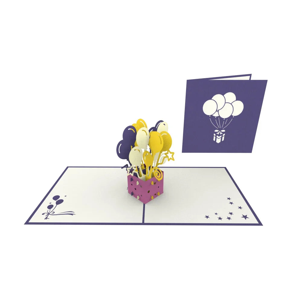Birthday Balloons Pop Up Card