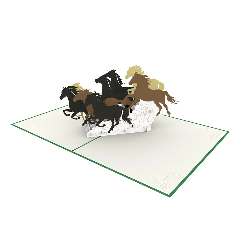 Horses Pop Up Card