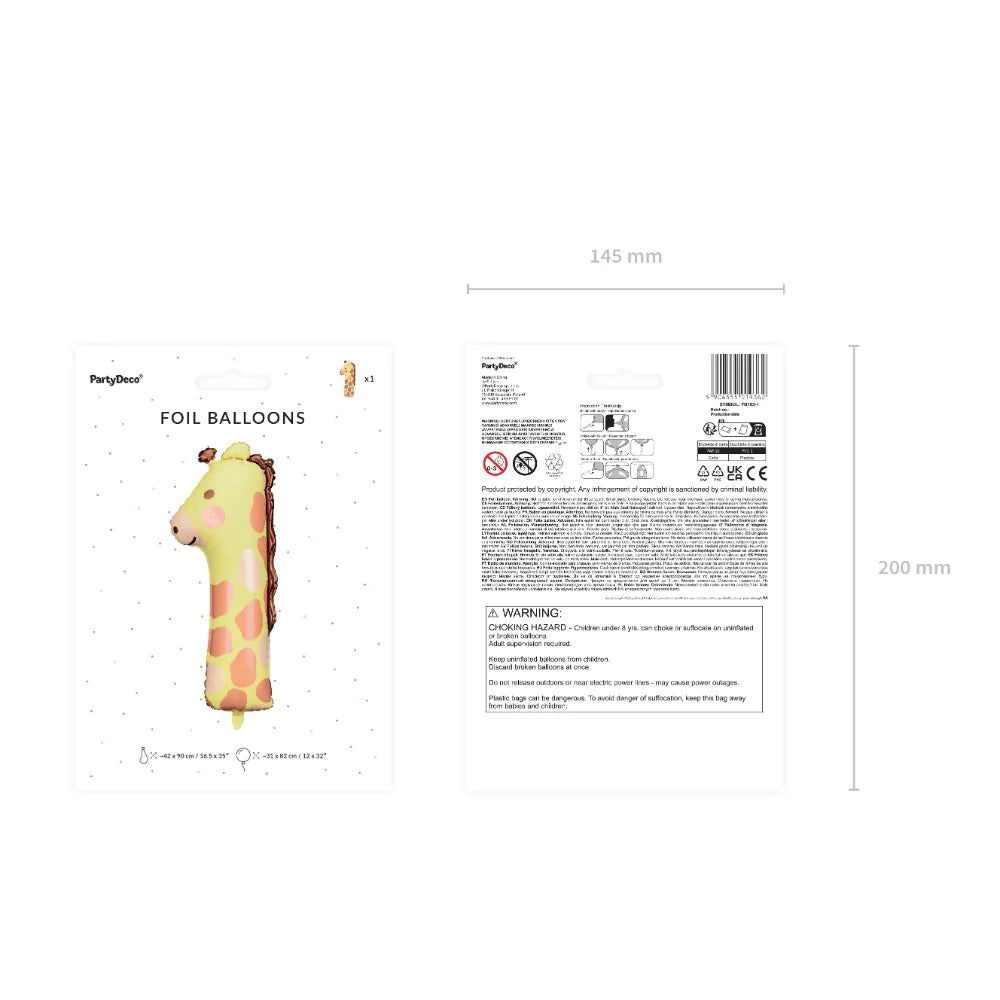 Foil Balloon Number 1 - Giraffe