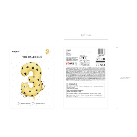 Foil Balloon Number 3 - Cheetah