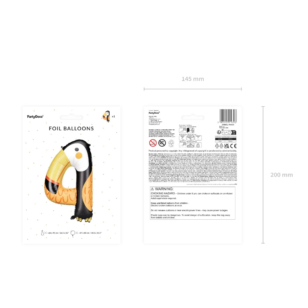Foil Balloon Number 4 - Toucan