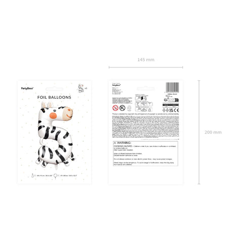 Foil Balloon Number 5 - Zebra