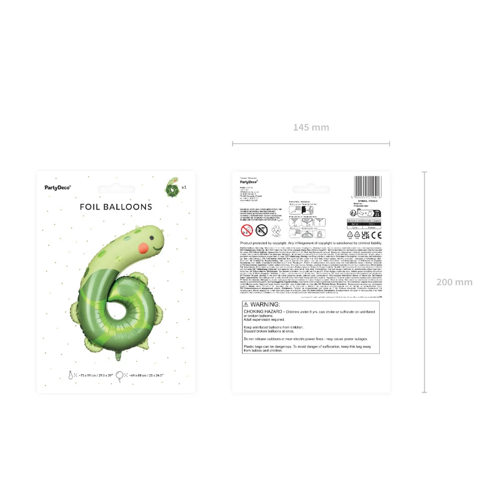 Foil Balloon Number 6 - Turtle