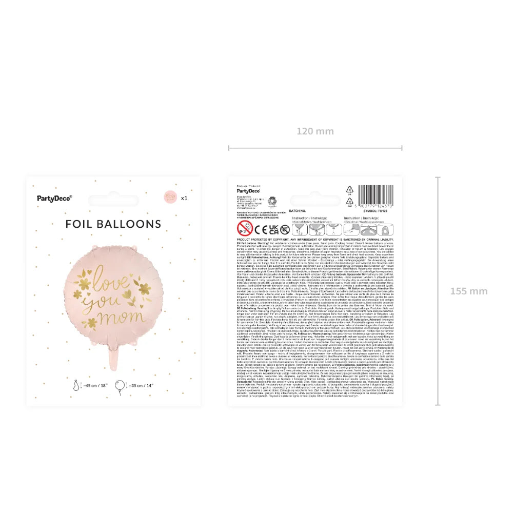 Love You Mom Foil Balloon