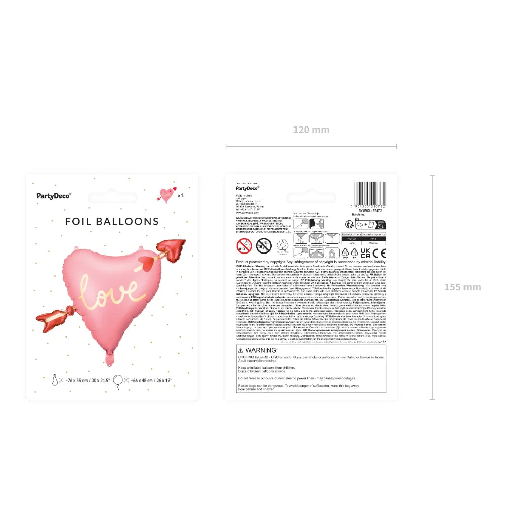 Heart w/ Arrow Foil Balloon