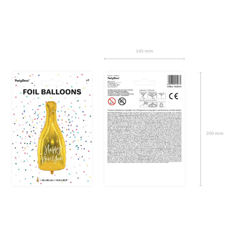 Happy New Year Bottle Shaped Foil Balloon