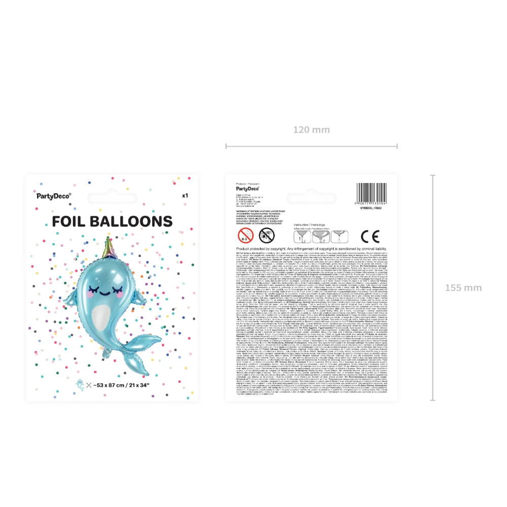 Foil Balloon - Narwhal