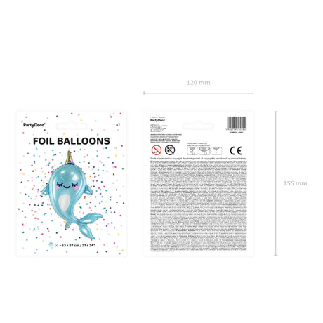 Foil Balloon - Narwhal