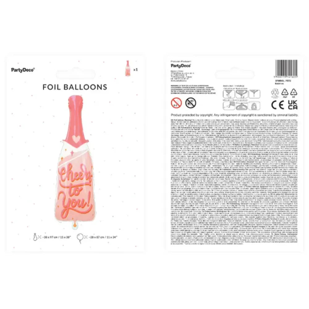 Cheers To You Bottle Shaped Foil Balloon