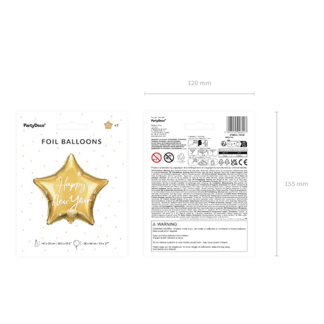 Star Shaped Happy New Year Foil Balloon