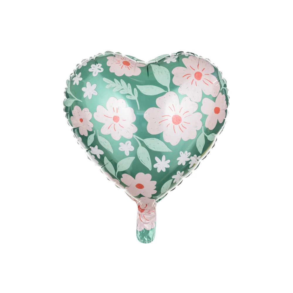 Heart w/ Flowers Foil Balloon