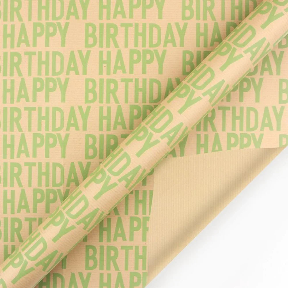Happy Birthday Kraft Gift Wrapping Paper 50 x 70 Cm Set of 6 Pcs