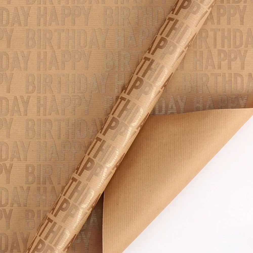 Happy Birthday Kraft Gift Wrapping Paper 50 x 70 Cm Set of 6 Pcs