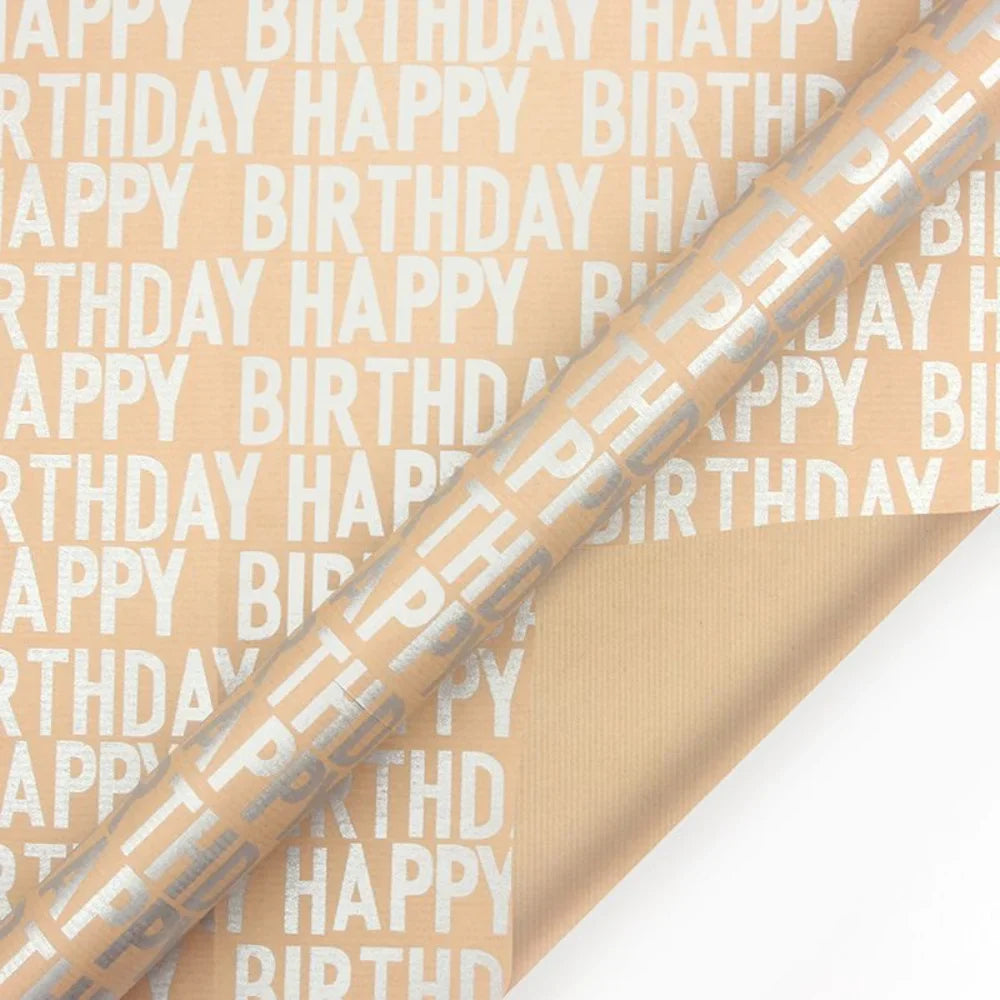 Happy Birthday Kraft Gift Wrapping Paper 50 x 70 Cm Set of 6 Pcs