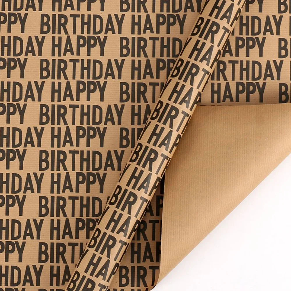 Happy Birthday Kraft Gift Wrapping Paper 50 x 70 Cm Set of 6 Pcs