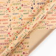 Happy Kraft Gift Wrapping Paper 50 x 70 Cm Set of 6 Pcs