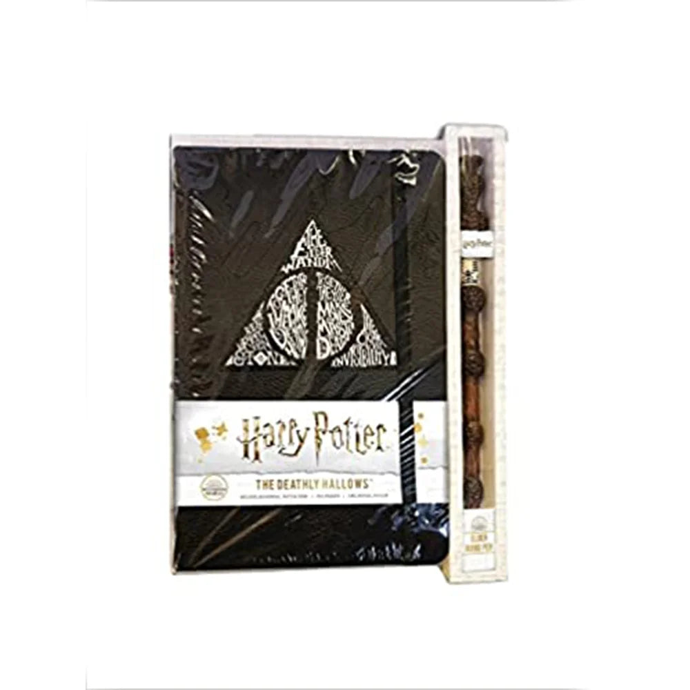 harry potter deathly hallows hardcover journal and elder wand pen set with hardcover