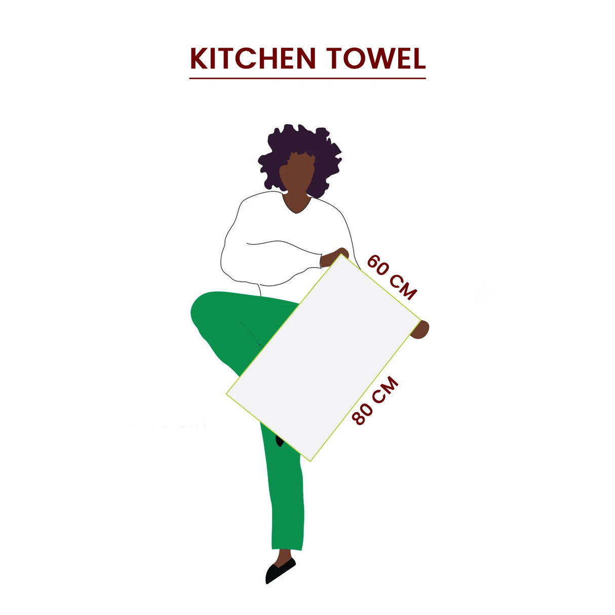 BYFT Orchard Jumbo Kitchen Towel - 60 x 80 cm - Super Absorbent Cotton Dish Towel for Drying & Cleaning