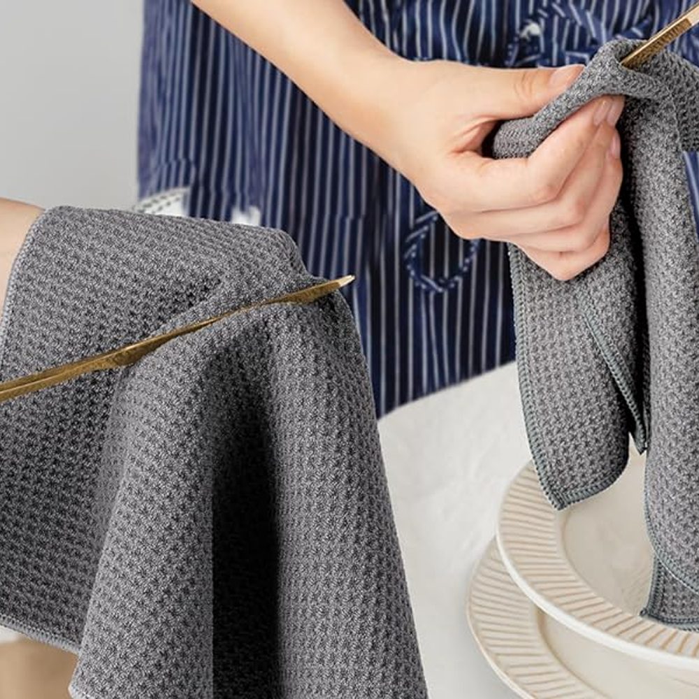 BYFT Orchard Heavy Waffle Dish Cloth 30 x 30 Cm - Super Absorbent Pure Cotton Kitchen Towel