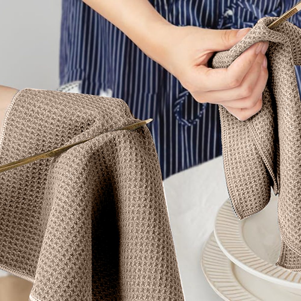 BYFT Orchard Heavy Waffle Dish Cloth 30 x 30 Cm - Super Absorbent Pure Cotton Kitchen Towel