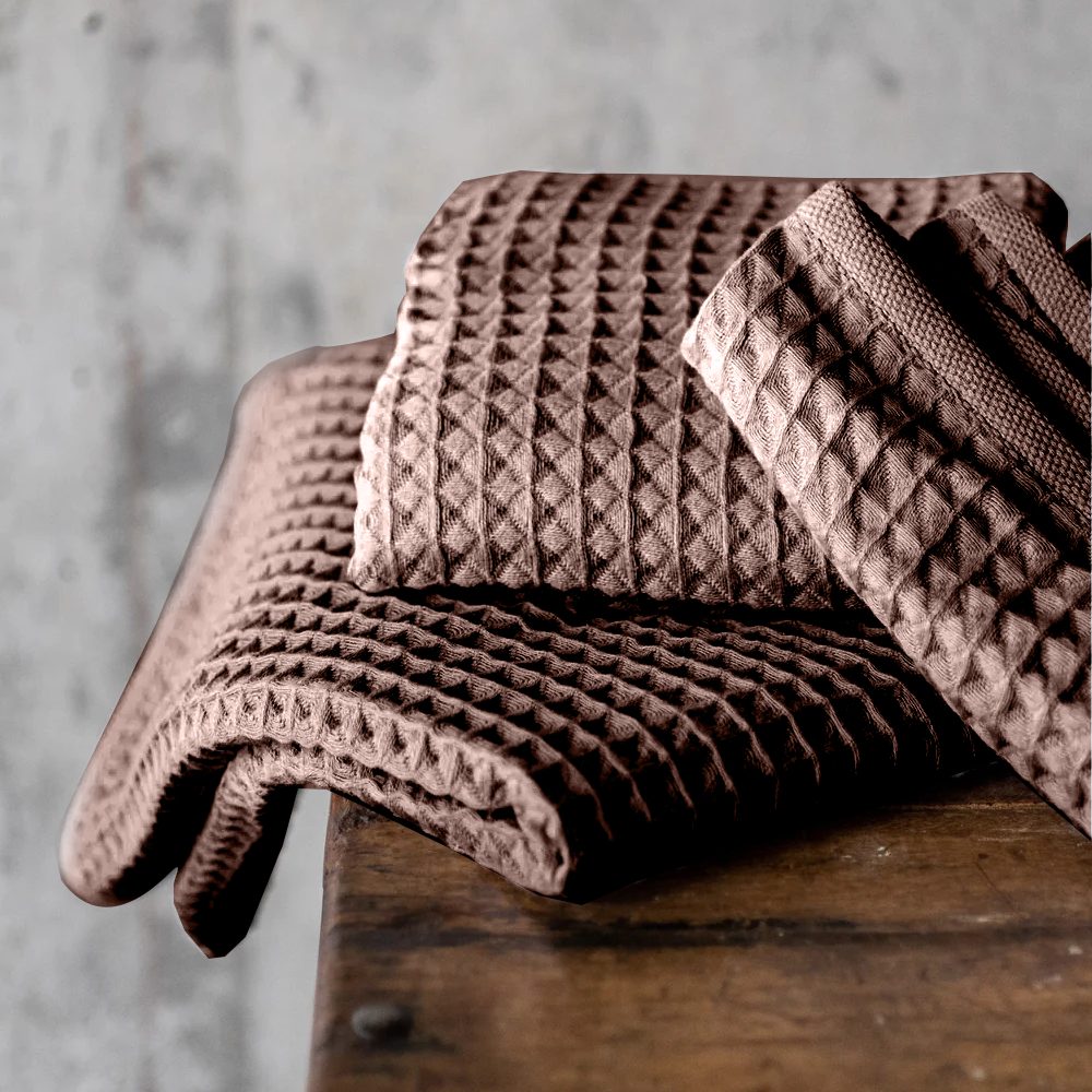 BYFT Orchard Heavy Waffle Kitchen & Hand Towel, Pure Cotton, 50 x 70 cm, Super Absorbent