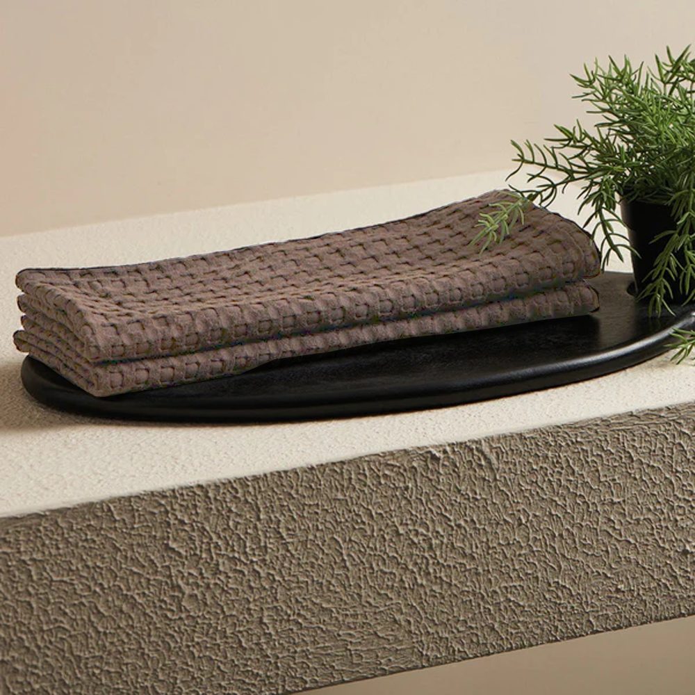 BYFT Orchard Heavy Waffle Kitchen & Hand Towel, Pure Cotton, 50 x 70 cm, Super Absorbent