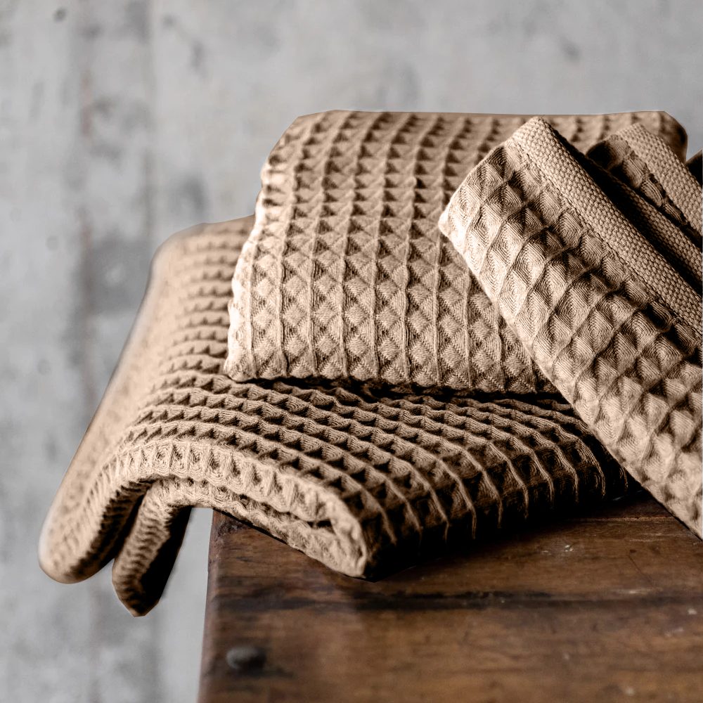 BYFT Orchard Heavy Waffle Kitchen & Hand Towel, Pure Cotton, 50 x 70 cm, Super Absorbent