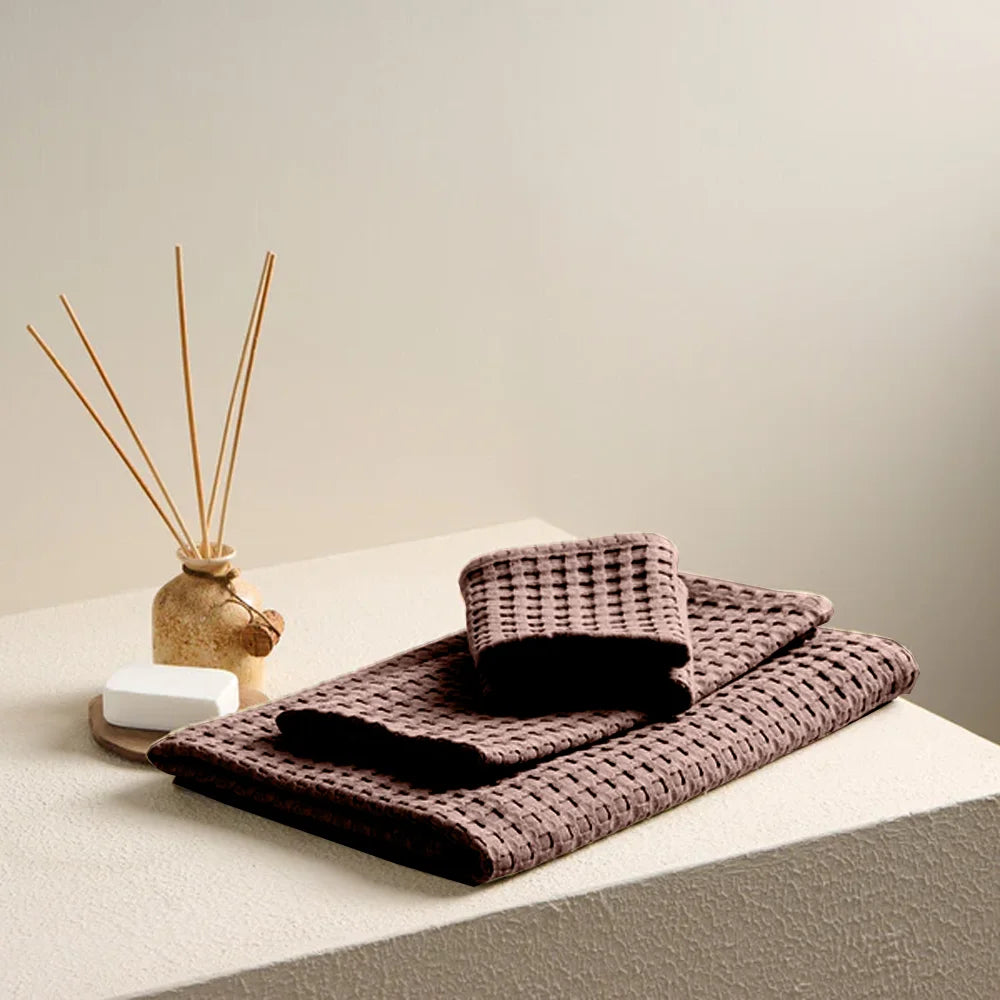 BYFT Orchard Heavy Waffle Cotton Towel - 50 x 110 cm - Ultra Absorbent & Quick Dry