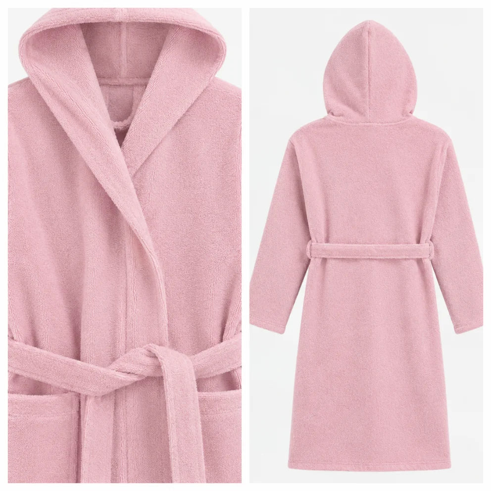 BYFT Daffodil Kids Hooded Bathrobe Luxury Cotton Soft, Absorbent, Quick-Dry