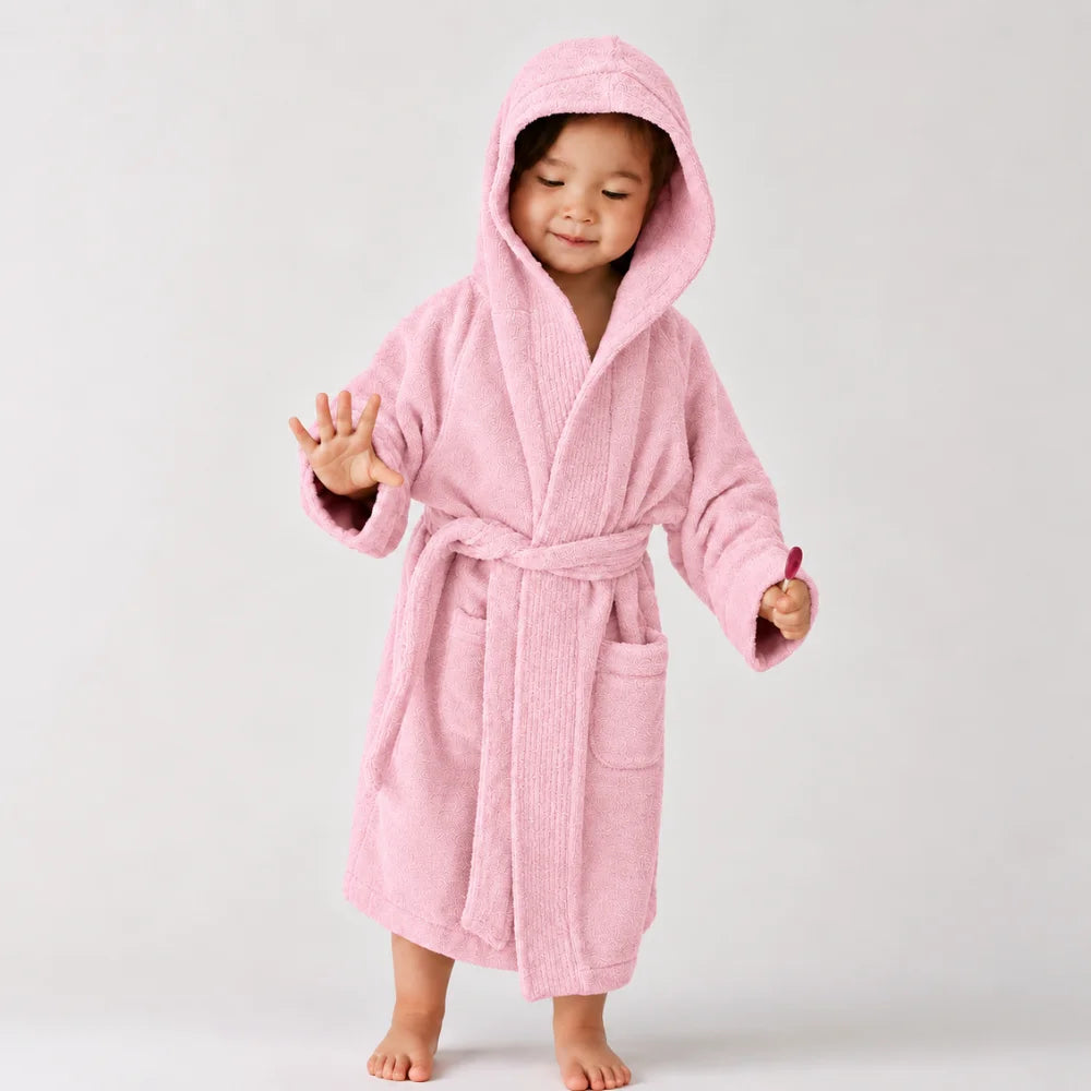 BYFT Daffodil Kids Hooded Bathrobe Luxury Cotton Soft, Absorbent, Quick-Dry