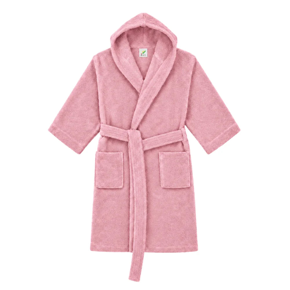 BYFT Daffodil Kids Hooded Bathrobe Luxury Cotton Soft, Absorbent, Quick-Dry