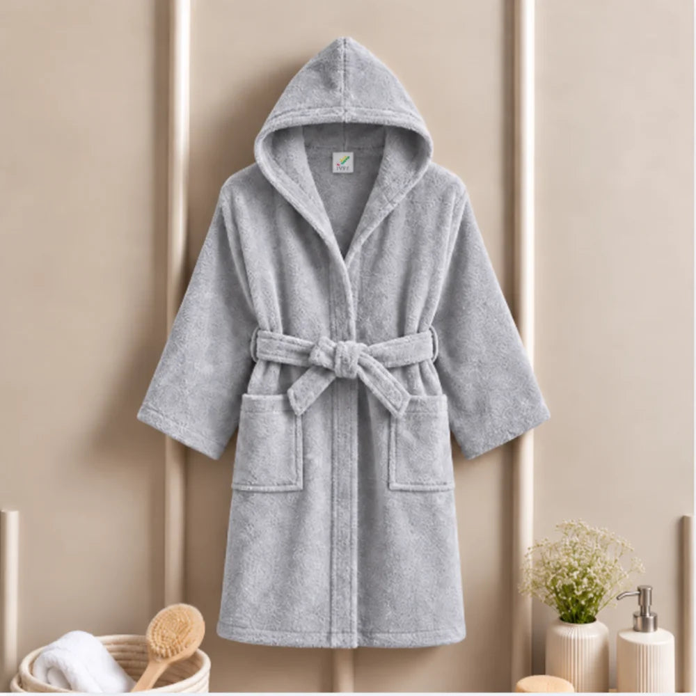 BYFT Daffodil Kids Hooded Bathrobe Luxury Cotton Soft, Absorbent, Quick-Dry