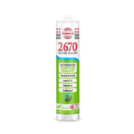 BYFT021336 Asmaco 2670 Silicone Sealant Clear 280 Ml Set of 01