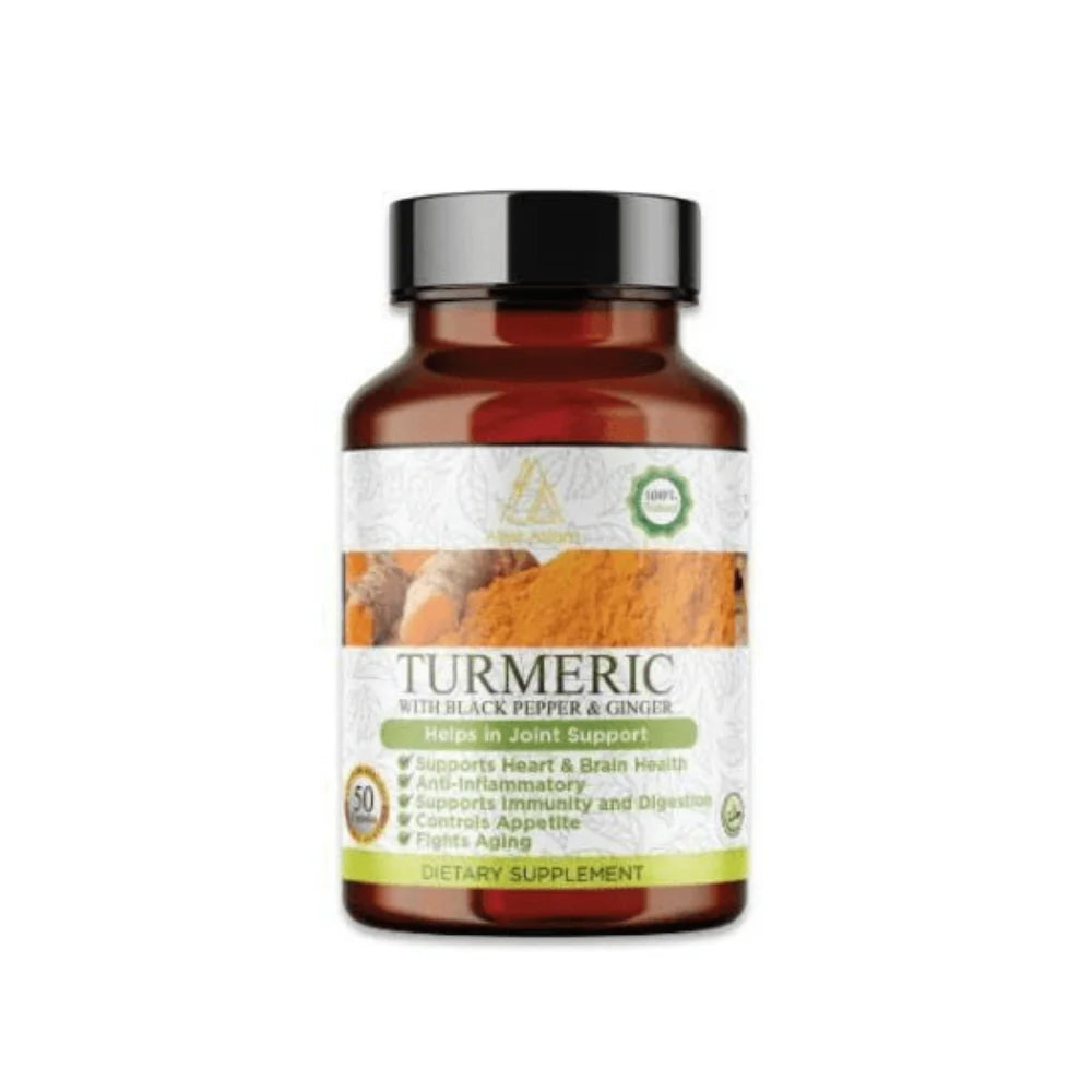 BYFT022230 Hemani Aa Herbal Dietary Supplement Turmeric With Black Pepper and Ginger Oil Capsule Set of 01.webp