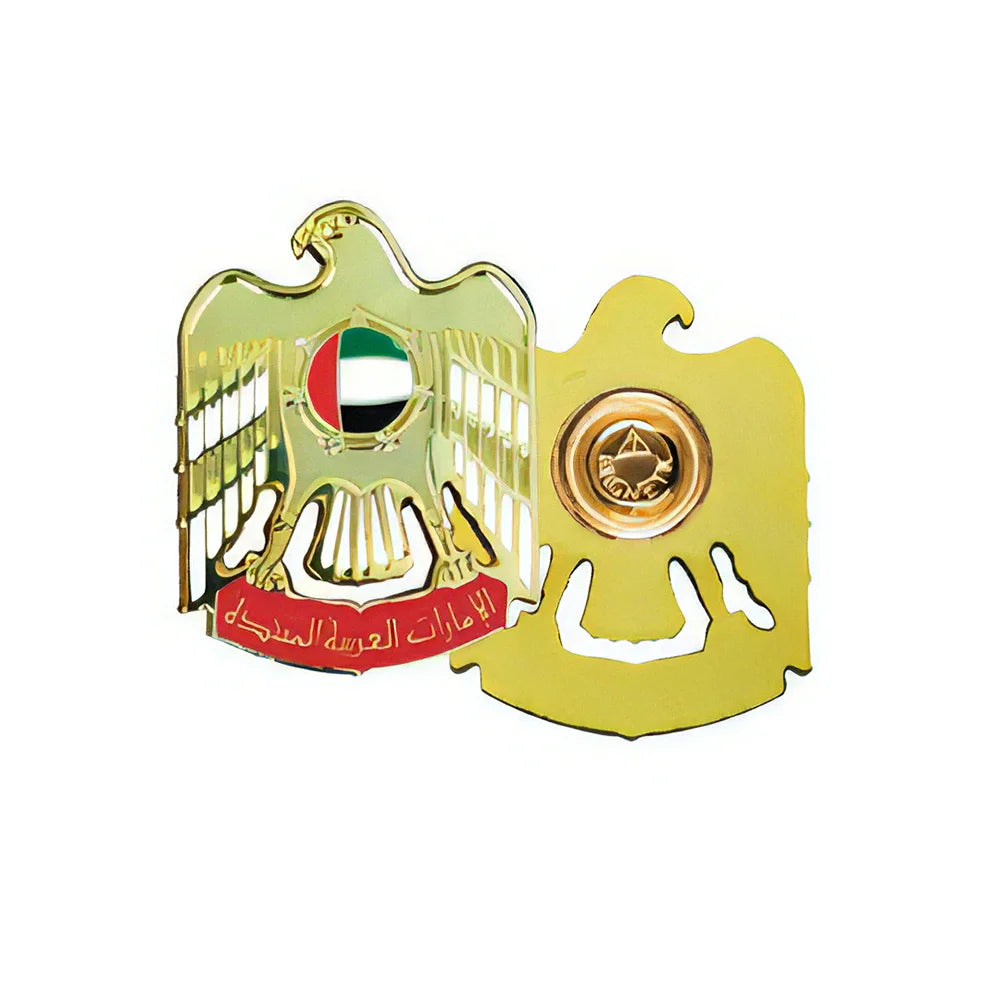 BYFT022682 BYFT Flat UAE Falcon Metal Badge Backside with Magnet 28 x 35 mm Set of 01.webp