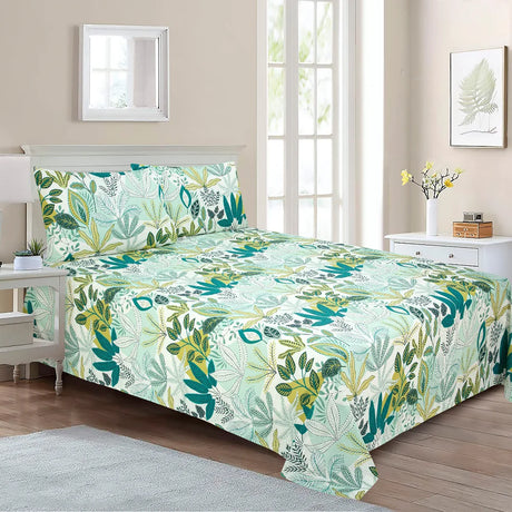 BYFT023560 Home Tex Design King Flat Sheet 240 x 260 Cm 2 Pillow Cover 50 x 80 Cm Feuille Drap 100 Cotton Set of 3.webp
