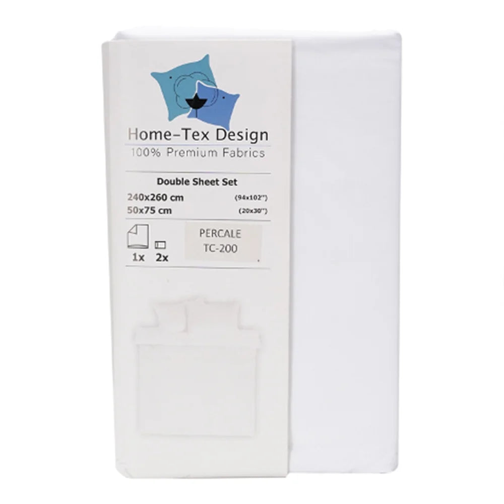 BYFT023578 Home Tex Design King Flat Sheet 240 x 260 Cm 2 Pillow Cover 50 x 80 Cm 200 Tc 100 Cotton Set of 3 A.webp