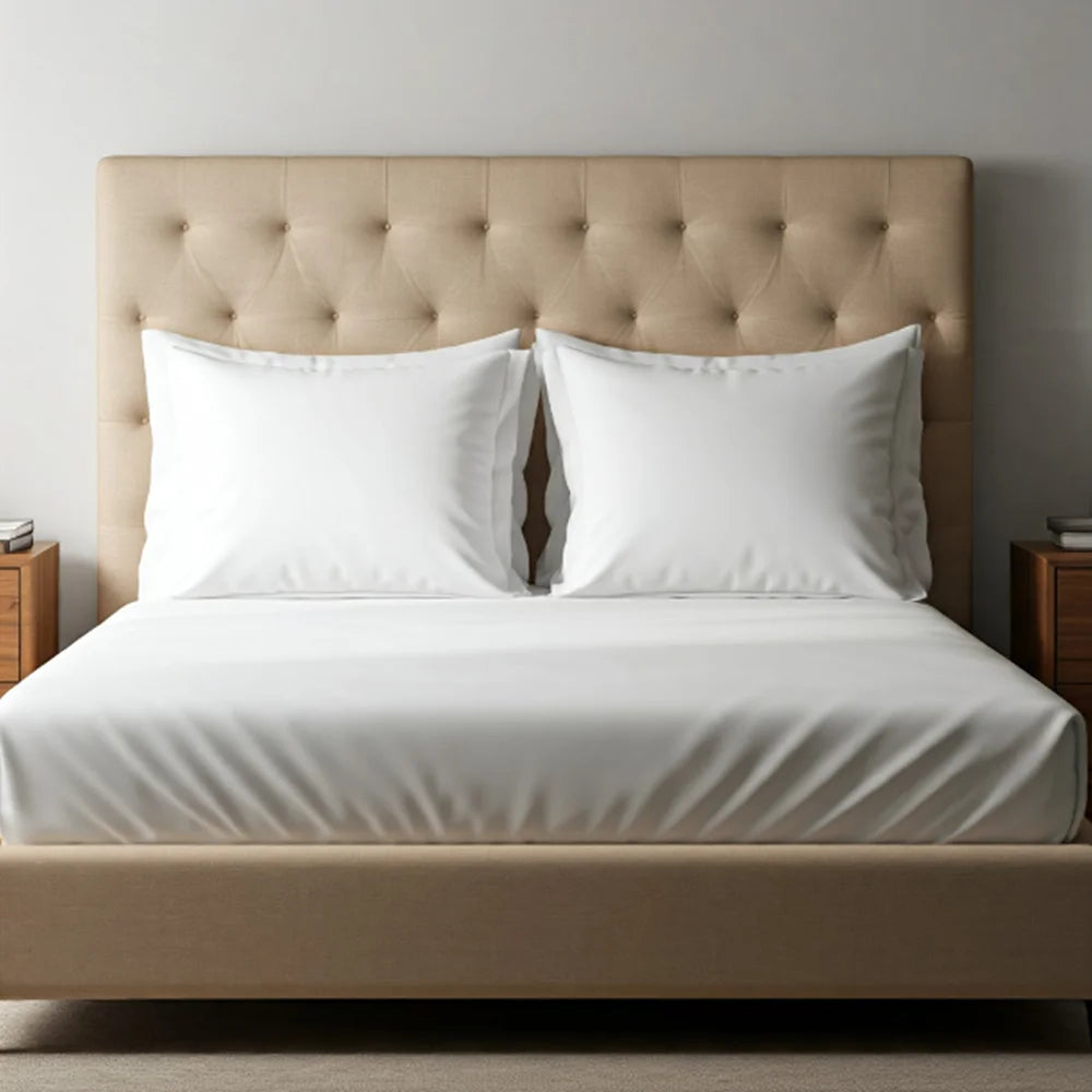 BYFT023579 Home Tex Design King Flat Sheet 240 x 260 Cm 2 Pillow Cover 50 x 75 Cm White 100 Cotton Set of 3.webp