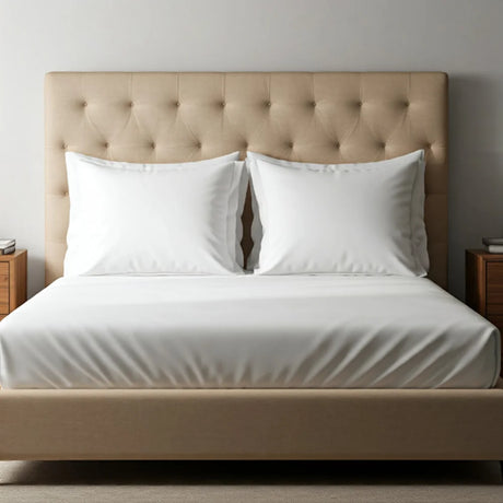 BYFT023579 Home Tex Design King Flat Sheet 240 x 260 Cm 2 Pillow Cover 50 x 75 Cm White 100 Cotton Set of 3.webp