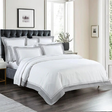 BYFT023590 Home Tex Design Flat Sheet 230 x 260 Cm 1 Fitted Sheet 160 x 200 Cm Pillow Cover 50 x 80 Cm 250 Tc Grey Satin Waves 100 Cotton Set of 4.webp