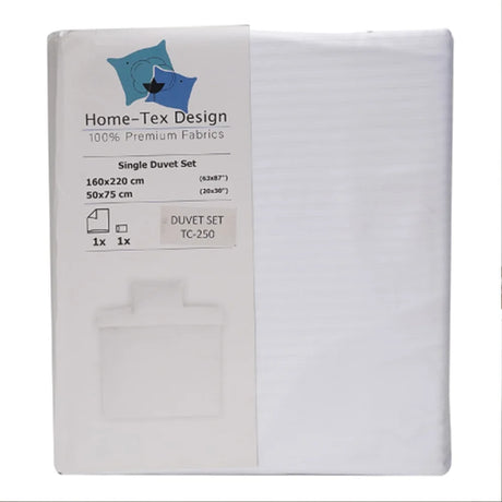 BYFT023594 Home Tex Design King Duvet Cover 240 x 200 Cm 2 Pillow Cover 50 x 75 Cm White Stripes Optical 100 Cotton Set of 3 A.webp