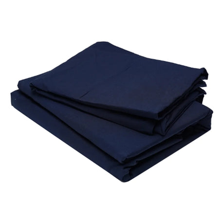 BYFT023595 Home Tex Design King Flat Sheet 240 x 260 Cm 2 Pillow Cover 50 x 75 Cm Navy Blue Dyed 100 Cotton Set of 3 B.webp