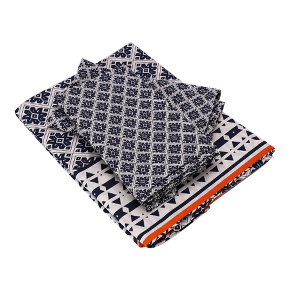 BYFT023599 Home Tex Design King Flat Sheet 240 x 260 Cm 2 Pillow Cover 50 x 80 Cm Printed Graphic Tribu 100 Cotton Set of 3.webp