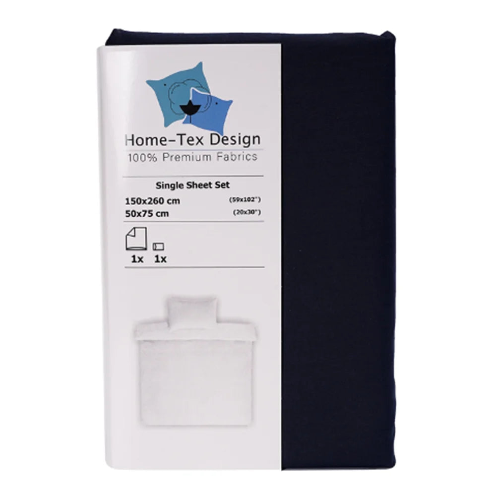 BYFT023610 Home Tex Design Single Flat Sheet 150 x 260 Cm 1 Pillow Cover 50 x 75 Cm 100 Cotton Set of 2 A.webp