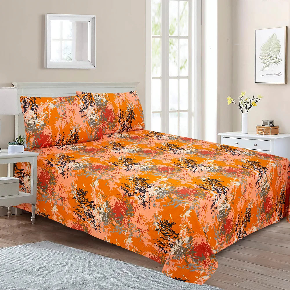 BYFT023612 Home Tex Design King Flat Sheet 240 x 260 Cm 2 Pillow Cover 50 x 80 Cm Juliette 100 Cotton Set of 3.webp