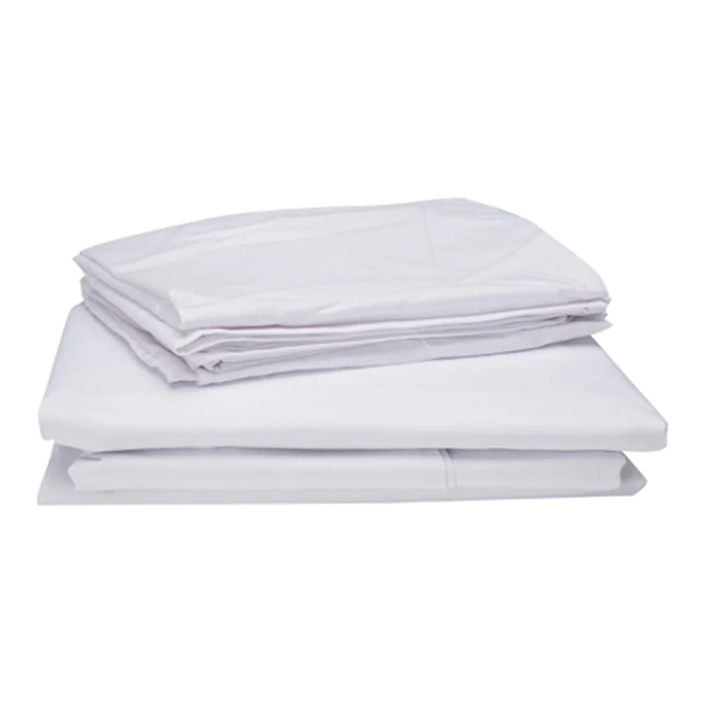 BYFT023620 Home Tex Design Single Flat Sheet 150 x 260 Cm 1 Pillow Cover 50 x 75 Cm White 100 Cotton Set of 2 B.webp