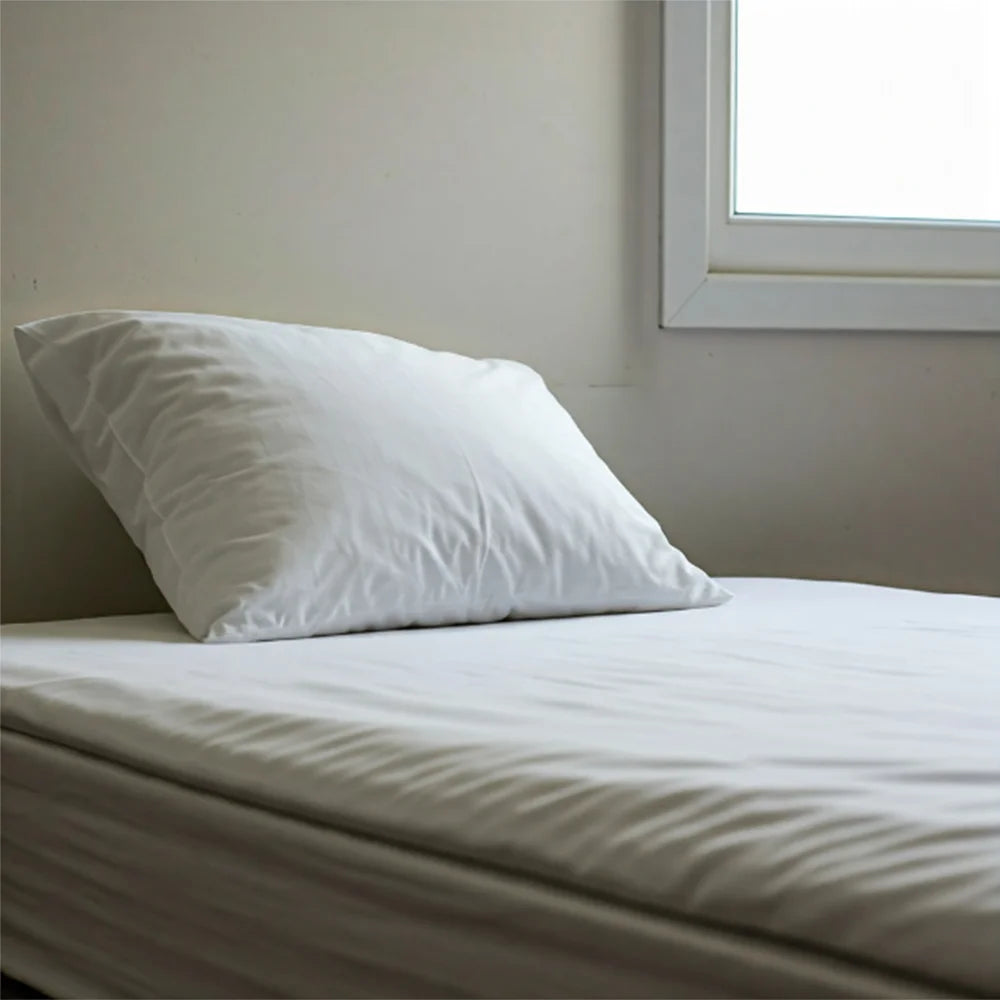 BYFT023620 Home Tex Design Single Flat Sheet 150 x 260 Cm 1 Pillow Cover 50 x 75 Cm White 100 Cotton Set of 2.webp