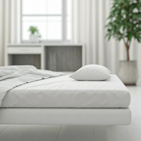 BYFT023636 Home Tex Design Single Fitted Sheet 90 x 200 Cm 1 Pillow Cover 50 x 75 Cm White 100 Cotton Set of 2.webp