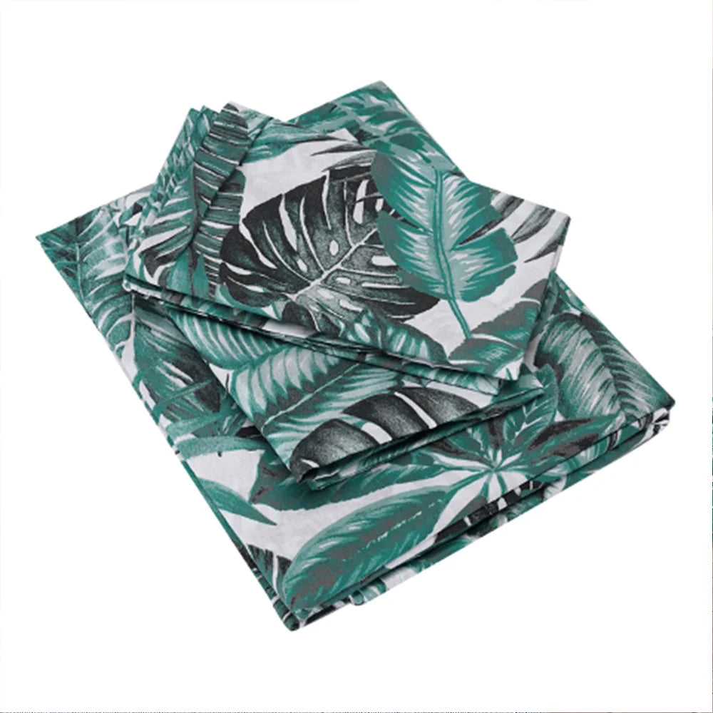 BYFT023637 Home Tex Design King Flat Sheet 240 x 260 Cm 2 Pillow Cover 50 x 80 Cm Printed Banana Palm 100 Cotton Set of 3 A.webp