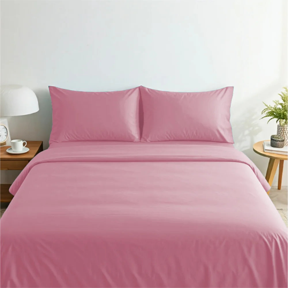 BYFT023639 Home Tex Design King Flat Sheet 240 x 260 Cm 2 Pillow Cover 50 x 75 Cm Dyed 100 Cotton Set of 3.webp